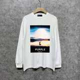 Purple Brand Long Sleeve T-Shirt Fashion Loose Long Sleeve Top