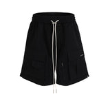 MIJKO Men Shorts Casual Pants Drawstring Multi-Pocket Unisex Shorts