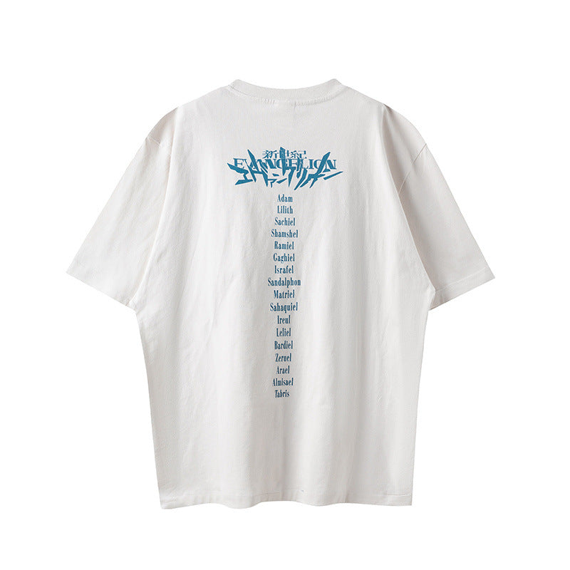 Mens Vintage T-Shirts SAINT MICHAEL Mecha Print Short Sleeves Old Loose
