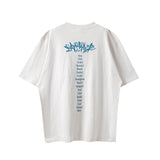 Mens Vintage T-Shirts SAINT MICHAEL Mecha Print Short Sleeves Old Loose