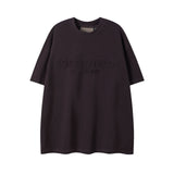 Fog Essentials T Shirts Spring/Summer FOG Duplex Embossed Letter Crew Neck Short Sleeves