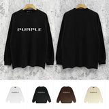 Purple Brand Long Sleeve T-Shirt Fashion Loose Long Sleeve Top