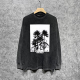Purple Brand Distressed Long Sleeve Shirt Fashion Distressed Loose Long-sleeved Top