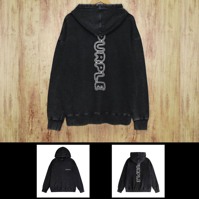 Purple Brand Distressed Hoodie Fashion Old Loose Hooded Sweater