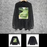 Purple Brand Distressed Long Sleeve Shirt Fashion Distressed Loose Long-sleeved Top