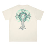CHH Chrome Heart T Shirts Cross Print Short Sleeve T-Shirt Loose
