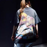 Mens Vintage T-Shirts Cartoon Wash Loose
