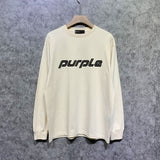 Purple Brand Long Sleeve T-Shirt Fashion Loose Long Sleeve Top