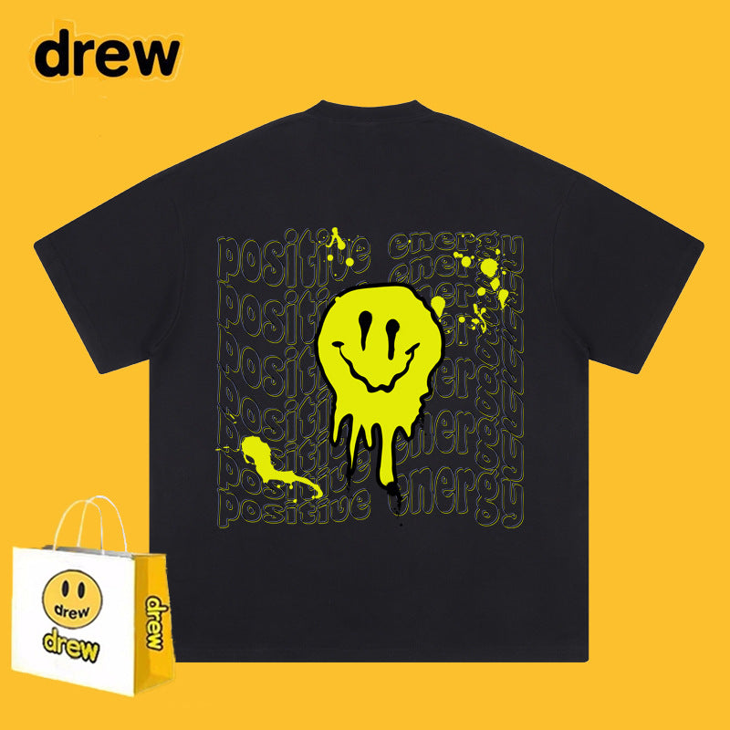 Drew T Shirts Short-Sleeved Clothes T-shirt Smiley Face Graffiti