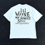 Men Vintage T-Shirts Vintage Wash Large Size Loose Print T-Shirt