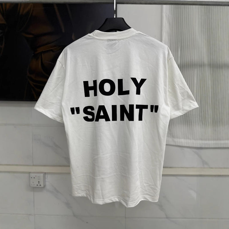 Mens T-shirts Saint Michael Thorn Jesus Print Vintage Short Sleeves