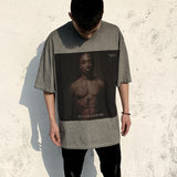 Mens Vintage T-Shirts vintage2PAC print wash water do old retro T-shirt