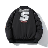Mens Vintage Jackets Vintage Embroidered Baseball Jacket Flight Jacket