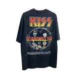 Men Vintage T-Shirts vintage Christmas Tour Kiss Band Short Sleeve Wash