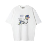 Men Vintage T-Shirts vintage washed old SpongeBob SquarePants printer couple short sleeves