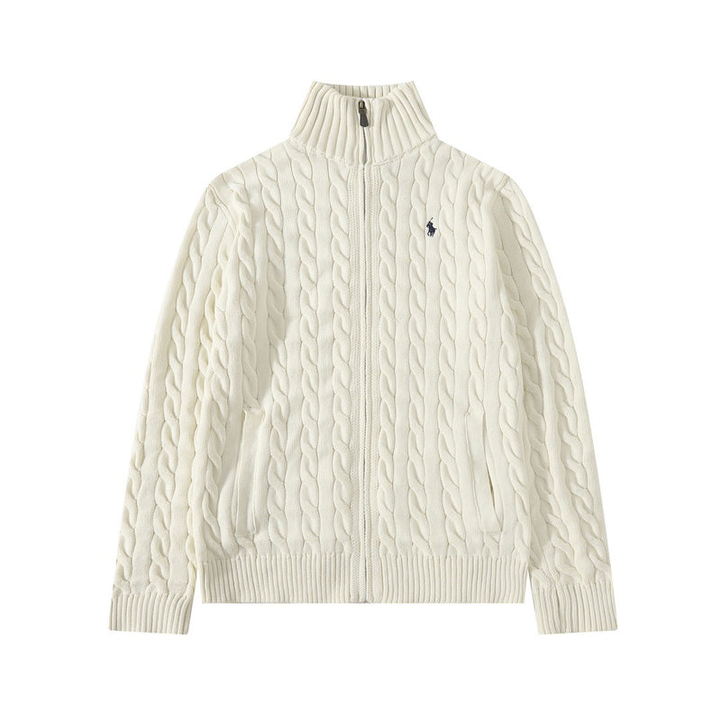 Ralph Lauren Knitted sweaters embroidered turtleneck full zipper