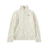 Ralph Lauren Knitted sweaters embroidered turtleneck full zipper