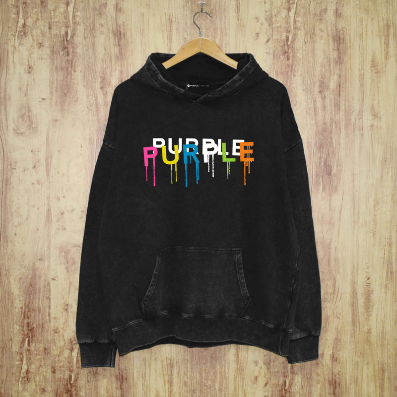 Purple Brand Distressed Hoodie Fashion Old Loose Hooded Sweater