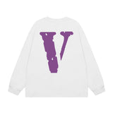 Vlone Sweatshirts Autumn and Winter Purple Big V Letter
