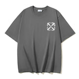 Off White T Shirts OW Dragon Letter Pattern Crew Neck Pullover Short Sleeves