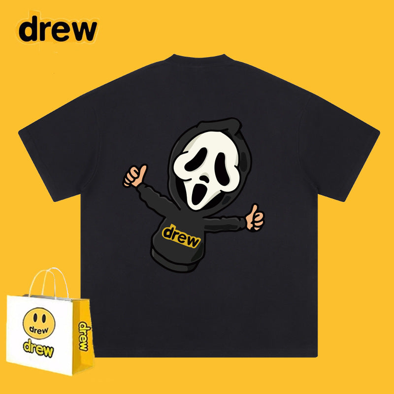Drew T Shirts Short-Sleeved Clothes Smiley Face Short Sleeve round Neck