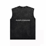 Purple Brand Distressed Tank T Shirts Distressed Sleeveless T-shirt Vest