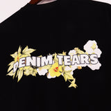 Denim Tears T Shirts Kapok Letter Portrait Short Sleeve T-shirt