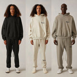 Fog Essentials Hoodie Sweater Black Letters Flocking