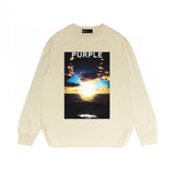 Purple Brand Long Sleeve T-Shirt Fashion Loose Long Sleeve Top