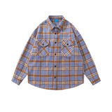 MIJKO Mens Jacket Plaid Long Sleeve Wool Shirt