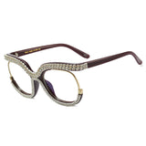 Trendy punk glasses with diamonds