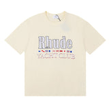 Rhude T Shirt Sailing Letter Coconut Logo Short Sleeve T-Shirt