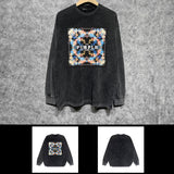 Purple Brand Distressed Long Sleeve Shirt Fashion Distressed Loose Long-sleeved Top