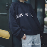 Jesus Is King Sweatshirt Kanye Jesus Is King Sweater High Street Loose round Neck Sweater