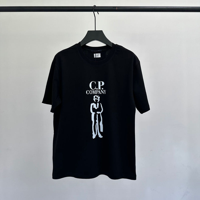 Cp Company T Shirts Embroidery Casual Crew Neck Short Sleeves