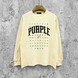 Purple Brand Long Sleeve T-Shirt Fashion Loose Long Sleeve Top