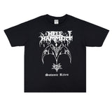Rock Star T Shirt Hell Hammer Band Washed Distressed T-shirt Short Sleeve Loose