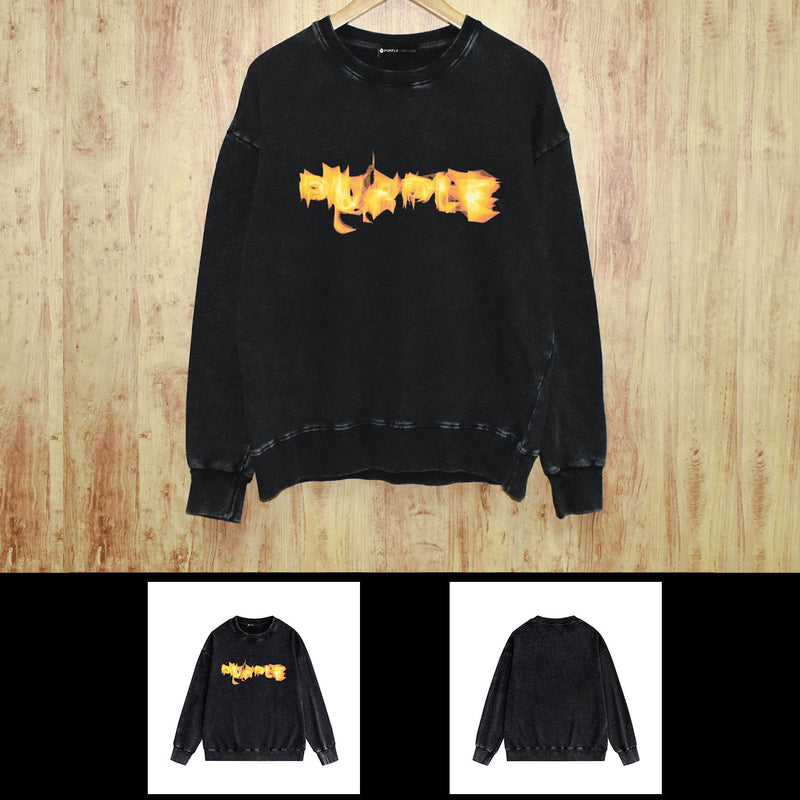 Purple Brand Distressed Sweatshirt Retro Vintage Crew Neck Sweater
