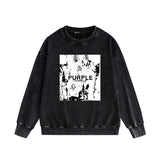 Purple Brand Distressed Sweatshirt Retro Vintage Crew Neck Sweater