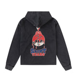 Men Vintage T-Shirts Saint Michael Vintage Sports Hooded Sweater Set Washing Water