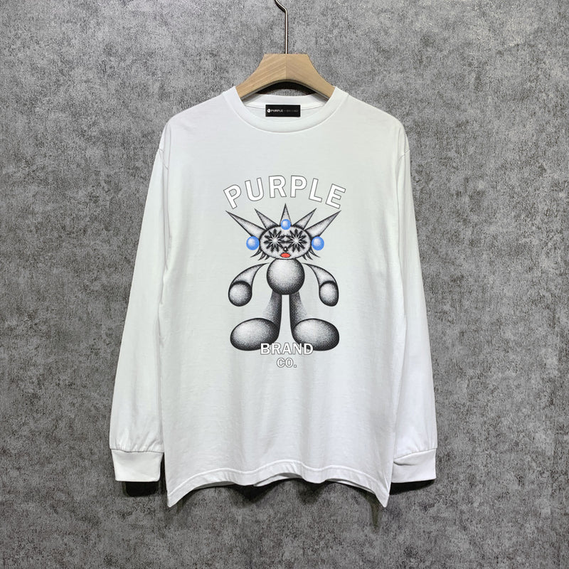 Purple Brand Long Sleeve T-Shirt Fashion Loose Long Sleeve Top