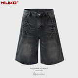 MIJKO Men Shorts Make Old Denim Shorts