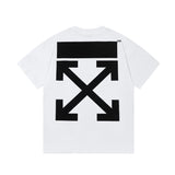 Off White T Shirts OW Racing Letter Arrow Pattern Crew Neck Pullover Short Sleeves