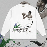 Nba Long Sleeve Shirt Cotton Long Sleeve T-shirt Men and Women Loose