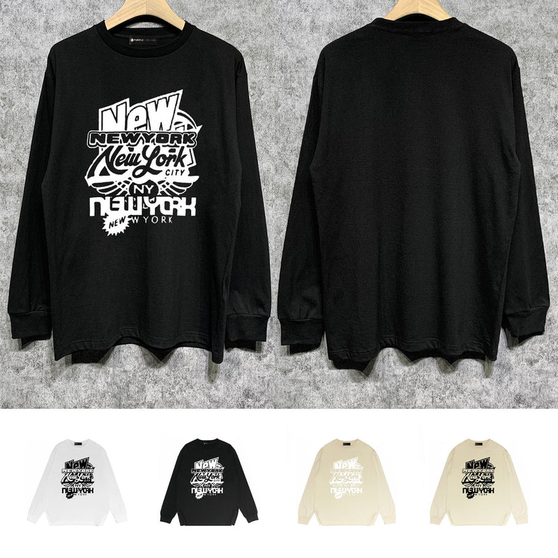Purple Brand Long Sleeve T-Shirt Fashion Loose Long Sleeve Top
