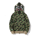 Bathing Ape Hoodie Shark Double Hood Men's and Women's Cardigan Zip Sweater