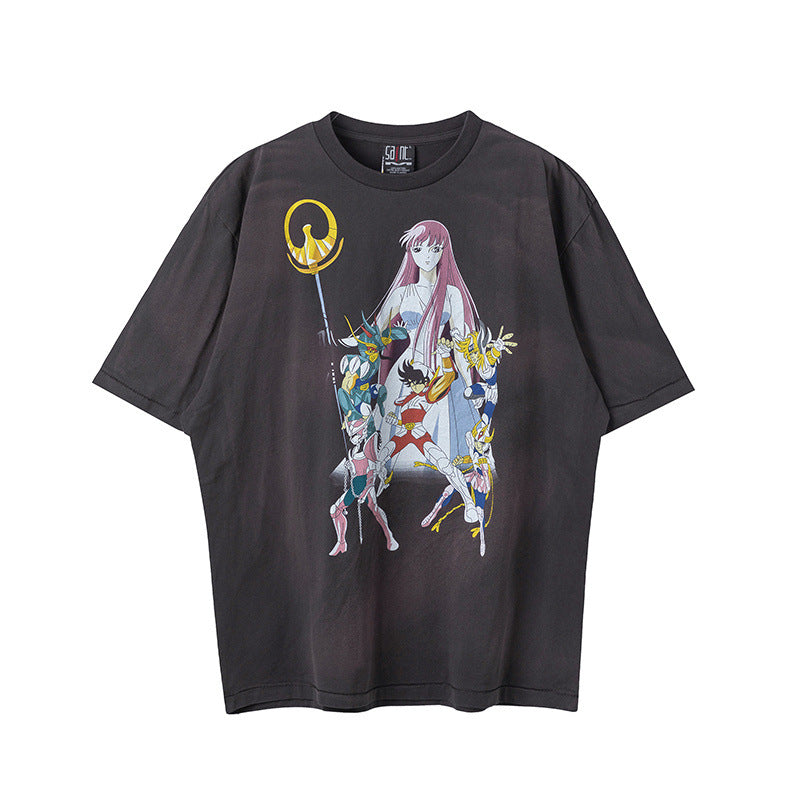 Mens Vintage T-Shirts SaintMichael Short Sleeve High Street Loose