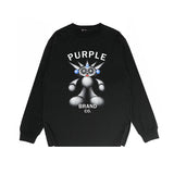 Purple Brand Long Sleeve T-Shirt Fashion Loose Long Sleeve Top