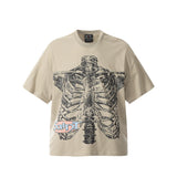 Unisex T-Shirts Saint Michael Bone Pattern Casual T-Shirts