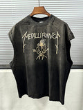 Mens Vintage T-Shirts Saint Michael "Metallifukinca" Washed Distressed Vest Vest